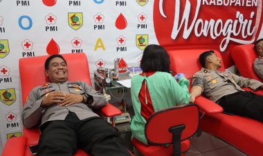 Polres Wonogiri Gelar Donor Darah Sambut HUT Lalu Lintas Ke-68