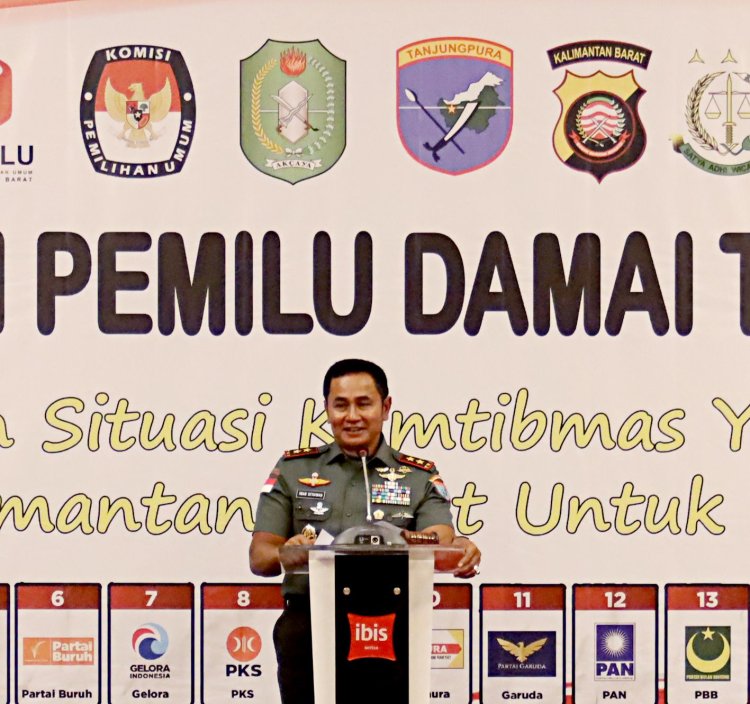 Hadiri Deklarasi Pemilu Damai Tahun 2024, Pangdam XII/Tpr Tegaskan TNI Totalitas Kawal Pesta Demokrasi