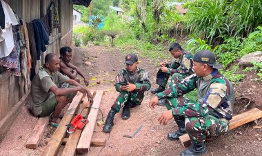 Hadir Ditengah Masyarakat, Pos Manusasi Satgas Yonkav 6/Naga Karimata Dekatkan Diri Dengan Masyarakat