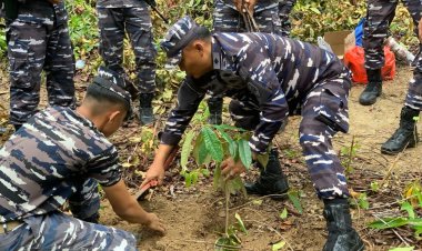 "TNI AL Mendukung Program Pemerintah dalam Pengelolaan Pemanfaatan Lahan Melalui Penanaman Bibit Pohon"