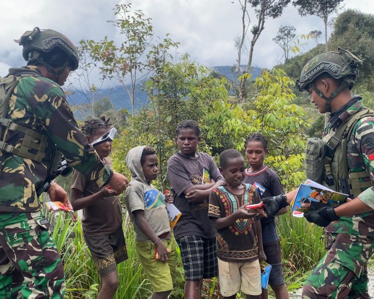 TNI Tingkatkan Pelayanan Pendidikan untuk Anak-Anak di Agisiga