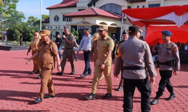 Bupati dan Wabup Rohil Hadiri Apel Operasi Patuh Lancang Kuning 2025