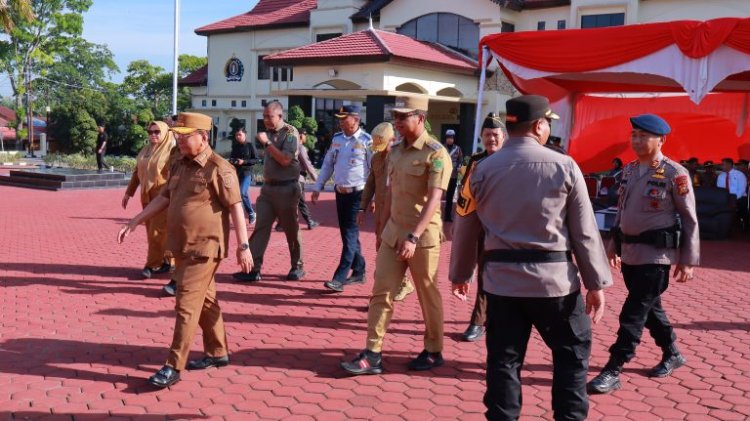 Bupati dan Wabup Rohil Hadiri Apel Operasi Patuh Lancang Kuning 2025