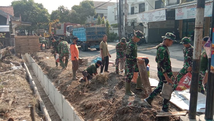 TMMD Kodim Surakarta Genjot Pembangunan Saluran Air 586 Meter