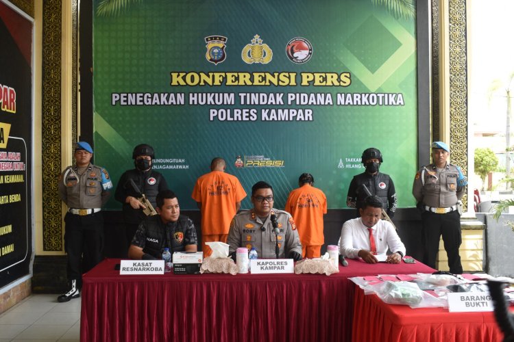 Polres Kampar Gagalkan 1 Kg Sabu, Tangkap Dua Kurir Narkoba di Tapung
