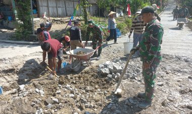 TMMD Boyolali Perbaiki Gorong-Gorong, Cegah Jalan Amblas