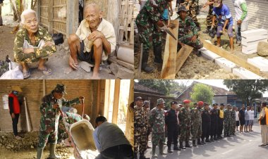 Kodim 0725/Sragen Rehab RTLH Pasutri Lansia Tanpa Anak