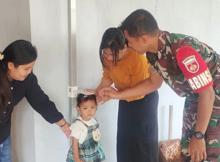 Babinsa Sragen Pantau Balita di Posyandu Nusa Indah, Cegah Stunting
