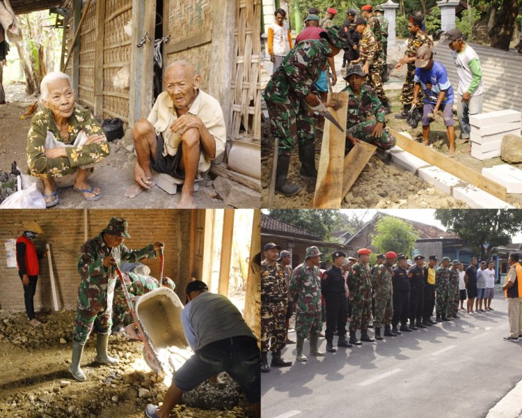 Kodim 0725/Sragen Rehab RTLH Pasutri Lansia Tanpa Anak