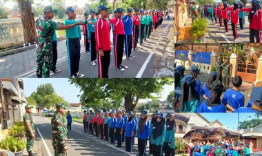 Babinsa Koramil 03/Serengan Latih PBB Siswa SMPN 22 Surakarta Tanamkan Disiplin dan Kepemimpinan