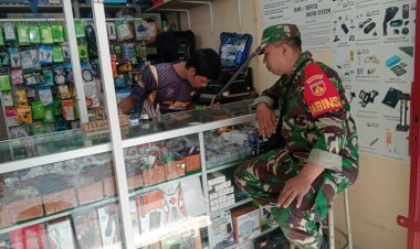 Babinsa Jayengan Motivasi Pelaku UMKM Elektronik di Surakarta