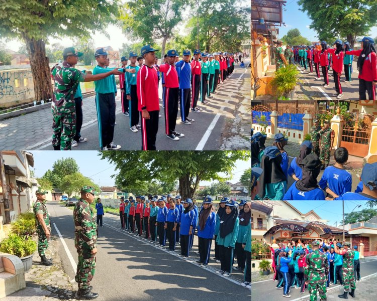 Babinsa Koramil 03/Serengan Latih PBB Siswa SMPN 22 Surakarta Tanamkan Disiplin dan Kepemimpinan
