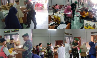 Babinsa Tipes Dampingi Penyaluran Beras Bulog