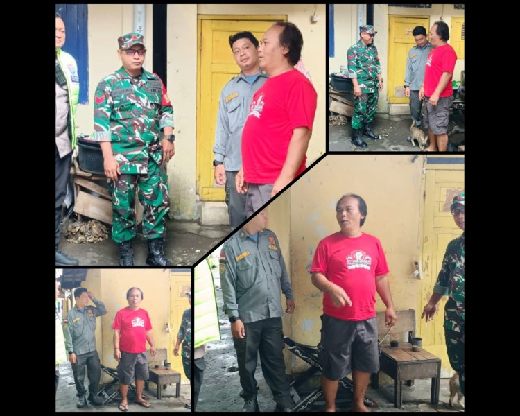 Babinsa, Bhabinkamtibmas dan Linmas Gelar Komsos dengan Ketua RT Kratonan