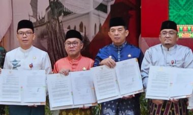 Pemkab Kuansing Ikuti Penandatanganan Pinjam Pakai Aset Pemprov Riau untuk Dukung Program Koperasi Merah Putih