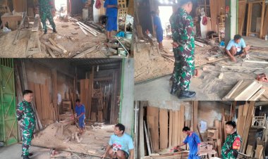 Babinsa Babadan Dukung UMKM Kayu Warga Sambi Boyolali