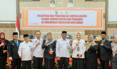 BKPSDM Dumai Lantik 12 Pejabat Eselon III dan IV