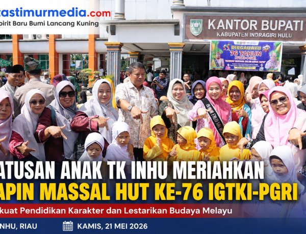 Ratusan Anak TK Inhu Meriahkan Zapin Massal HUT IGTKI-PGRI