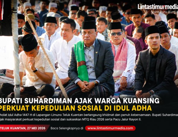 Bupati Suhardiman Ajak Warga Kuansing Perkuat Kepedulian Sosial di Idul Adha