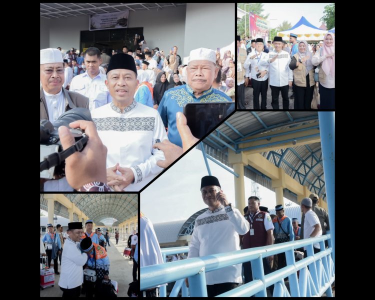 Wabup Bagus Santoso Lepas 399 CJH Bengkalis ke Embarkasi Batam 1447 H