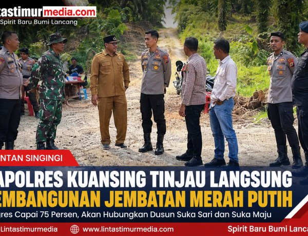Jembatan Merah Putih Sungai Kuning Segera Tuntas, Kapolres Lakukan Monitoring