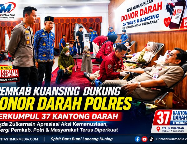 Pemkab Kuansing Dukung Donor Darah Polres, Terkumpul 37 Kantong Darah