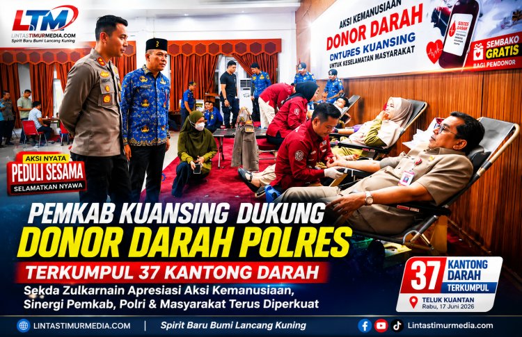 Pemkab Kuansing Dukung Donor Darah Polres, Terkumpul 37 Kantong Darah