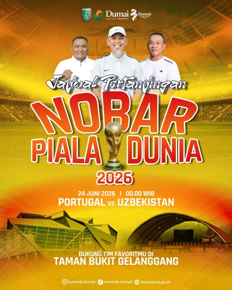 Pemko Dumai Gelar Nobar Piala Dunia 2026 di Taman Bukit Gelanggang, Tindaklanjuti SE Mendagri