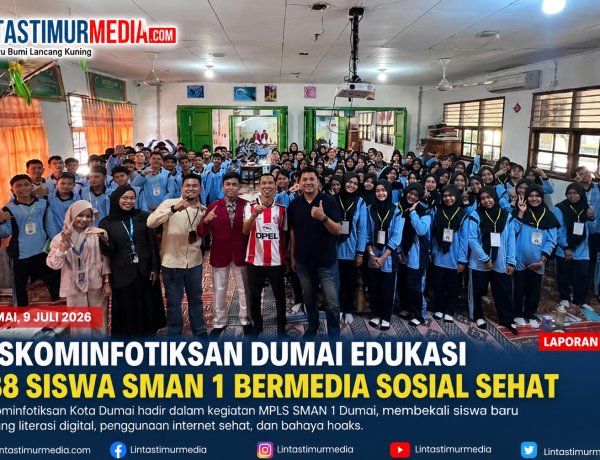 Diskominfotiksan Dumai Edukasi 288 Siswa SMAN 1 Bijak Bermedia Sosial