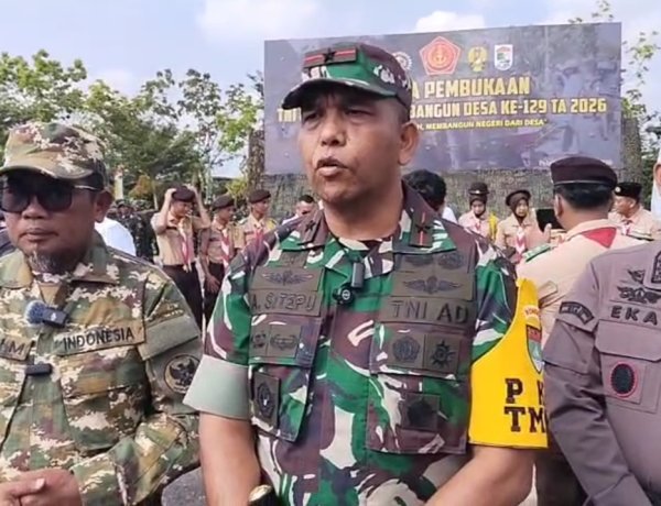RESMI DIBUKA DI PELALAWAN, TMMD KE-129 KODIM 0313/KPR SIAP SATUKAN LANGKAH MEMBANGUN NEGERI DARI DESA