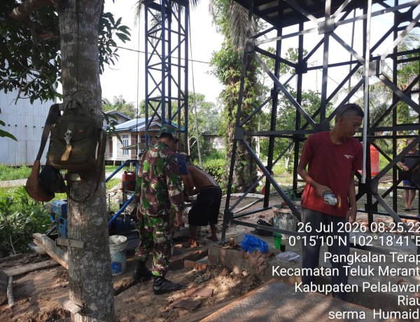 Air Bersih Segera Hadir, Satgas TMMD Ke-129 Kodim 0313/KPR Mulai Pengeboran Sumur Bor di Desa Pangkalan Terap