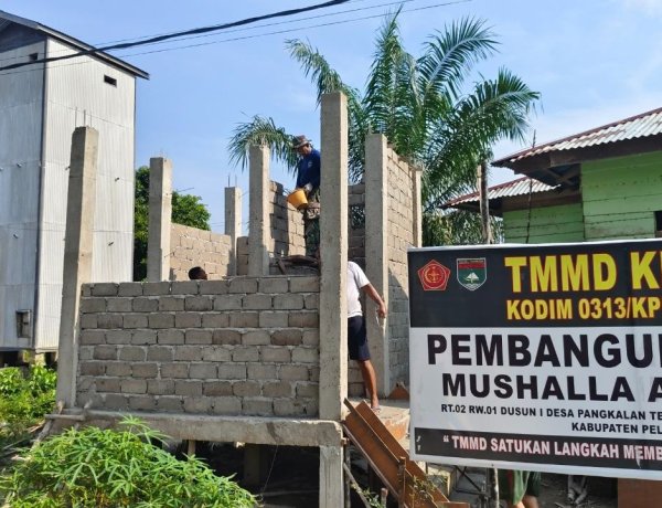 Tingkatkan Sanitasi Rumah Ibadah, Pembangunan MCK Mushalla Al-Hijrah dalam Program TMMD Ke-129 Capai 58 Persen