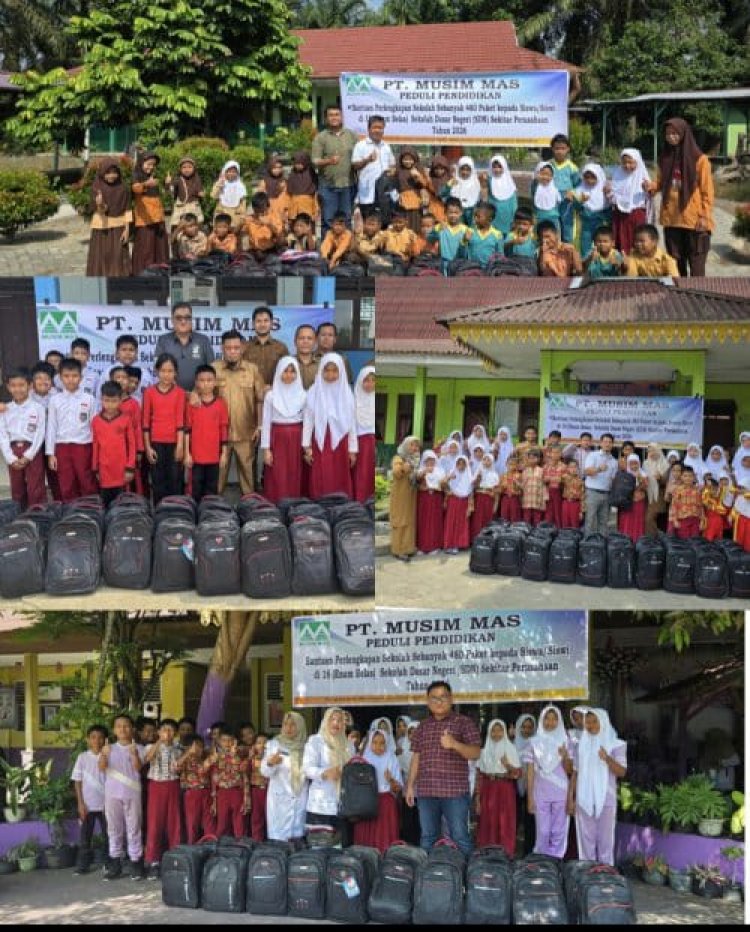 Peduli Dunia Pendidikan, PT Musim Mas Salurkan Paket Perlengkapan Sekolah Secara Gratis 480 Siswa