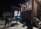 Semangat Gotong Royong Menerobos Malam, Pembangunan MCK Dusun 1 Terus Dipacu   Satgas TMMD Ke 129 Kodim 0313/KPR