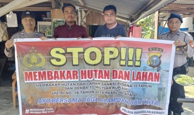Polsek Pangkalan Kerinci Sosialisasikan Pencegahan Karhutla di Wilayah Hukumnya