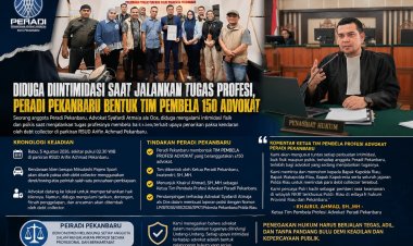 Peradi Pekanbaru Bentuk Tim 150 Advokat Bela Syafardi