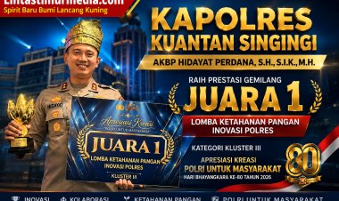 Kapolres Kuansing Raih Juara 1 Lomba Ketahanan Pangan Nasional