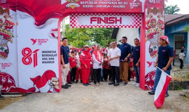HUT ke-81 RI, Jalan Santai RT 18 Purnama Diikuti Ratusan Warga
