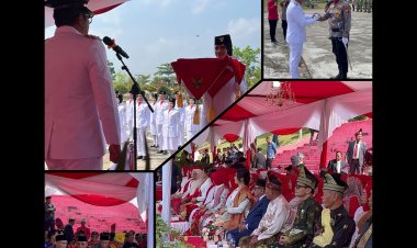 Bupati Zukri Pimpin Upacara HUT ke-81 RI di Pelalawan