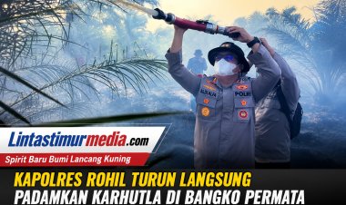 Kapolres Rohil Turun Padamkan Karhutla di Bangko Permata