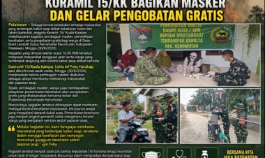 TNI Peduli Rakyat, Koramil 15/Kuala Kampar Bagikan Masker Dan Berobat Gratis Dampak Kabut Asap