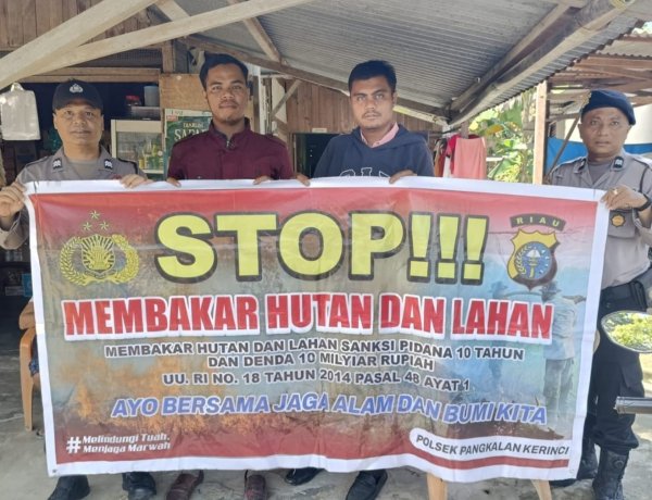 Polsek Pangkalan Kerinci Sosialisasikan Pencegahan Karhutla di Wilayah Hukumnya
