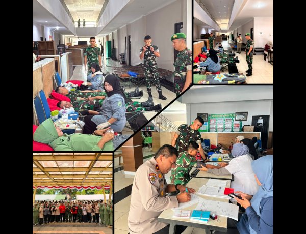 Brigif TP 89/GG Gelar Donor Darah Sambut HUT Perdana Kodam XIX