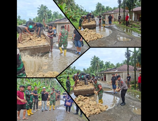 Warga Nias Utara Gotong Royong Perbaiki Jalan Provinsi, Desak Bobby Nasution Segera Bertindak