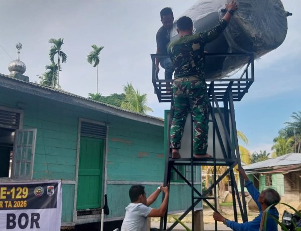 Siap Manfaatkan Air Bersih, Pembangunan Sumur Bor TMMD ke-129 Kodim 0313/KPR di Musholla Alfaizin Rampung 100 Persen