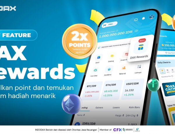 INDODAX Luncurkan DAX Rewards, Trading Kripto Makin Interaktif