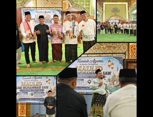 Maulid Nabi di Masjid Agung Istiqomah, Wabup Bengkalis Ajak Teladani Rasulullah