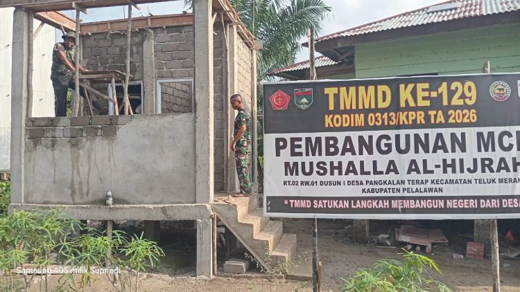 Berkat Gotong Royong, Pembangunan Fasilitas Sanitasi Mushala Al-Hijrah Pangkalan Terap Dekati Tahap Akhir   