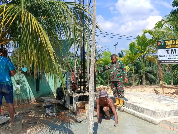 Pengeboran Sumur Bor TMMD ke-129 Kodim 0313/KPR di Desa Delik Tembus Kedalaman 42 Meter   