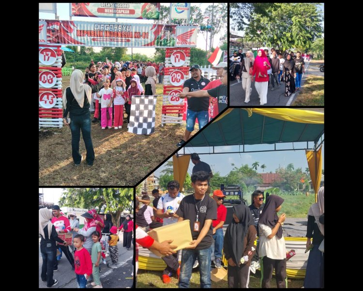 Jalan Santai HUT ke-81 RI Semarak di Desa Senggoro Bengkalis